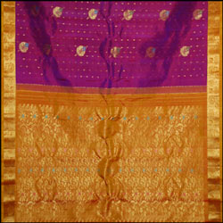 Click Here For Bigger Zoom - Gadwal Pattu Saree - Dark Magenta   SHP-4